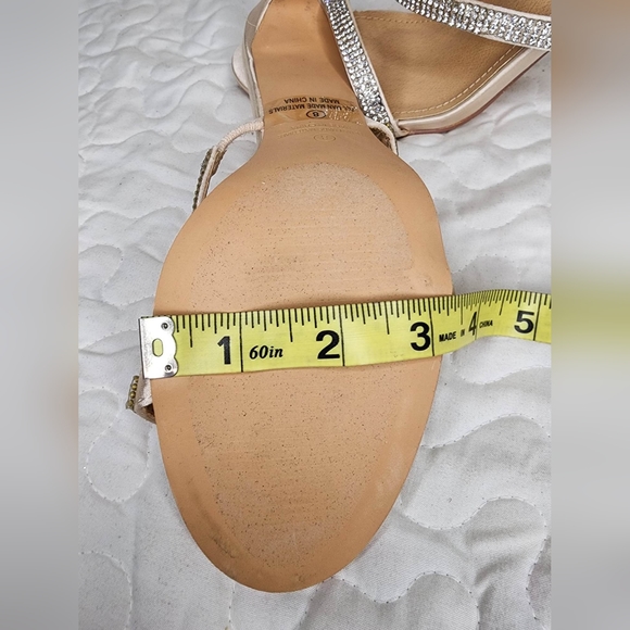 Ralphy Ivory Satin Rhinestone High Heel Sandals - Picture 8 of 8